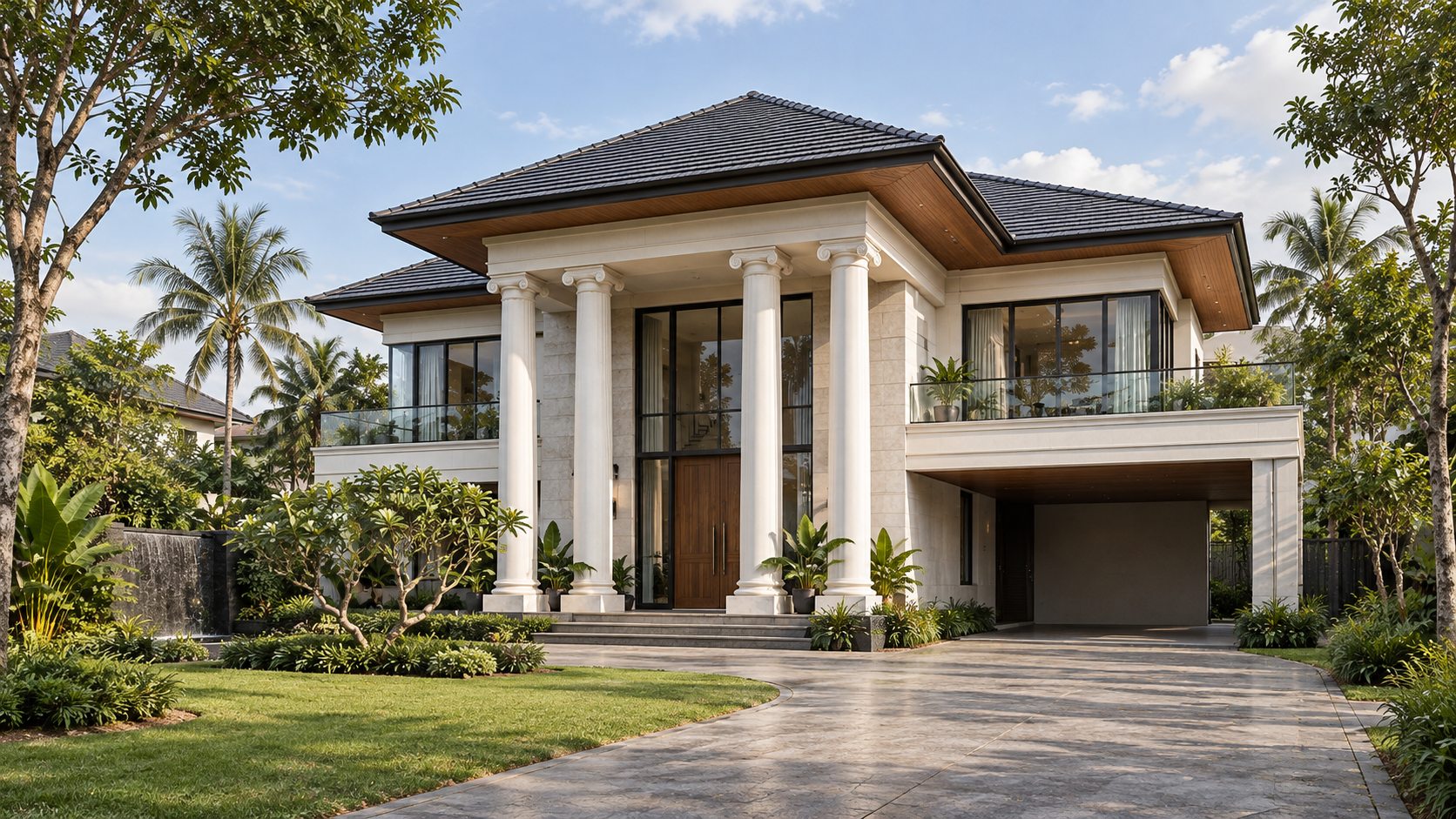 Original AI concept 12: Tropical classical estate